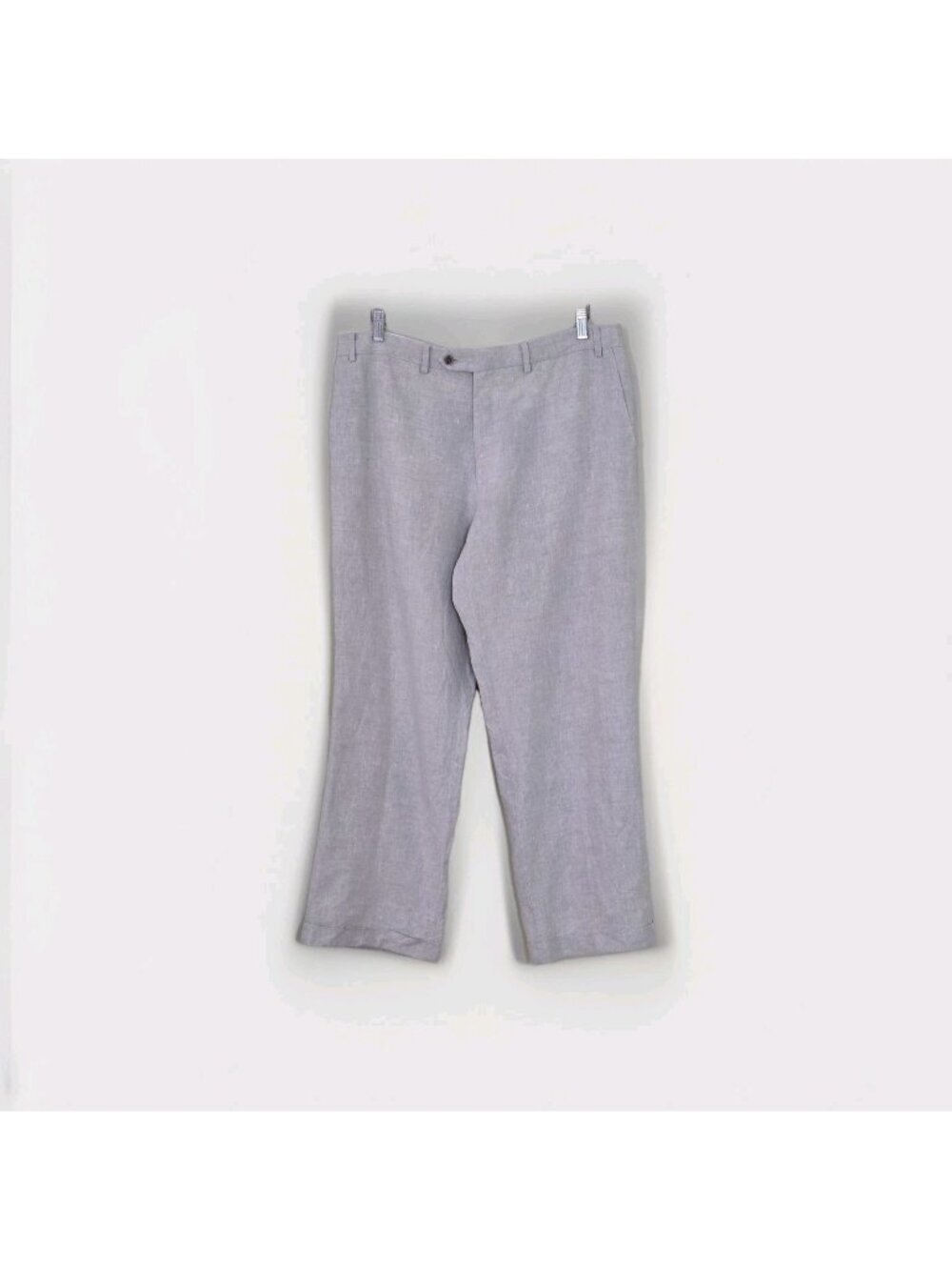 Calvin Klein Linen Pants Men 38 Regular Oatmeal Gray Straight Coastal Cruisewear